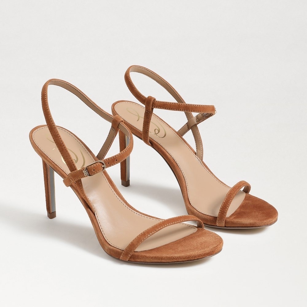 Sam Edelman Cognac Suede Strappy Heels